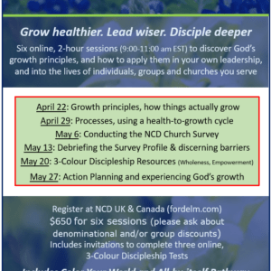 NCD Natural Church Developement - Spring Training - Canada